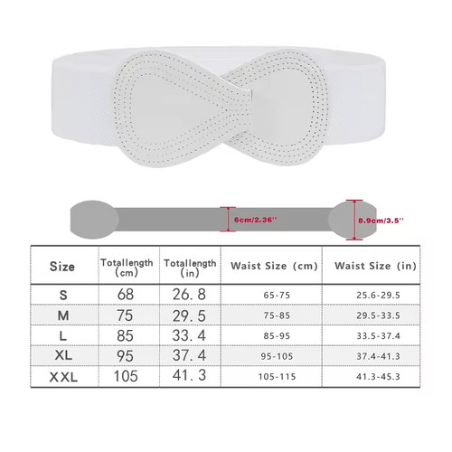 Women wide elastic waist belt - elastic,